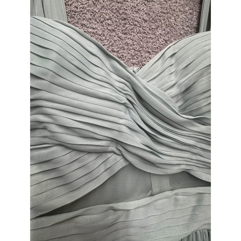Birdy Grey Sage Green Pleated Bridesmaid Maxi Dress L NWT Romantic Fairy - Picture 6 of 16